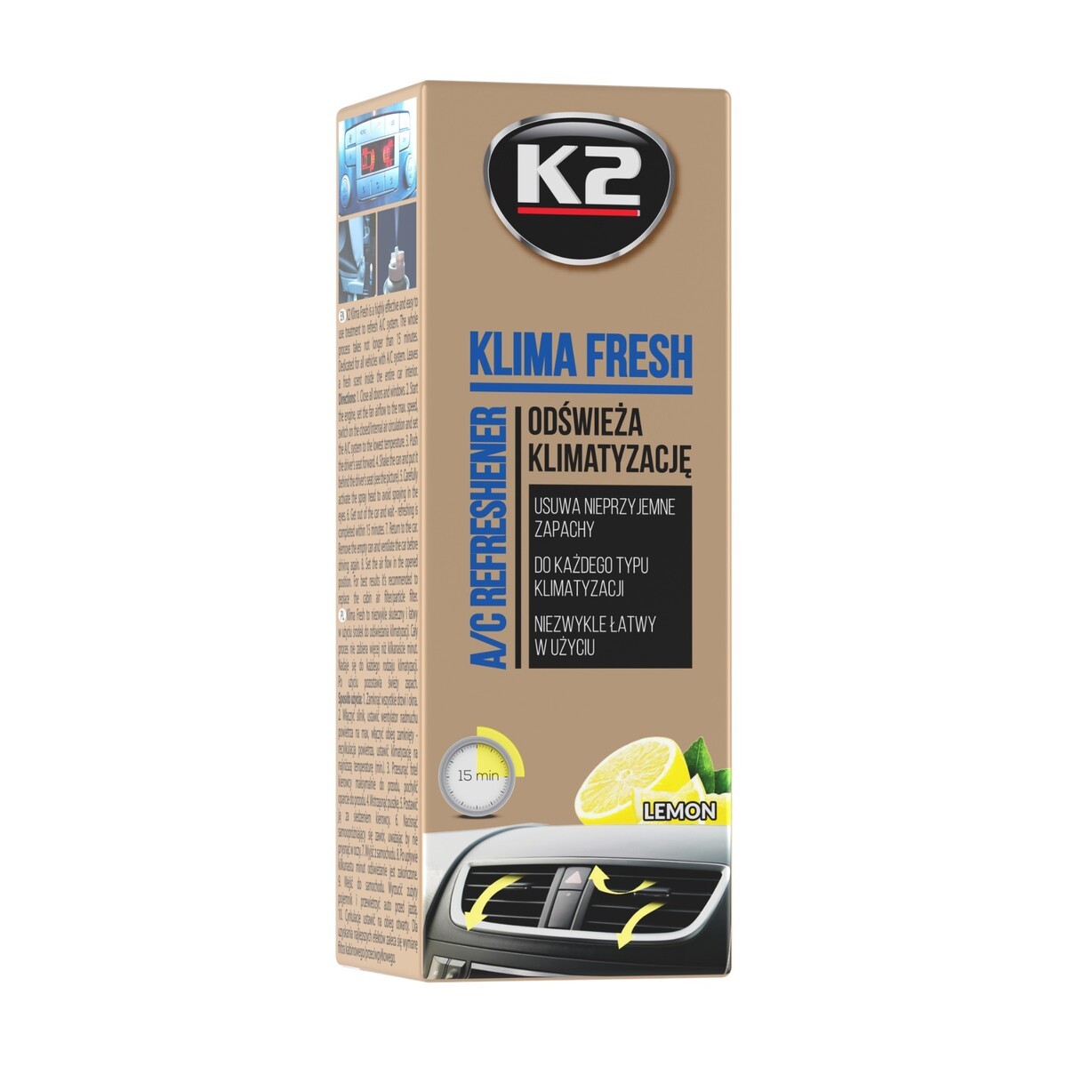 K2 Ilmastoinninpuhdistusaine 150 ml sitruuna