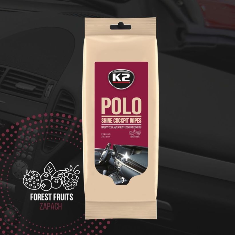 K2 Kojelautapyyhkeet Polo Shine Wipes 24 kpl