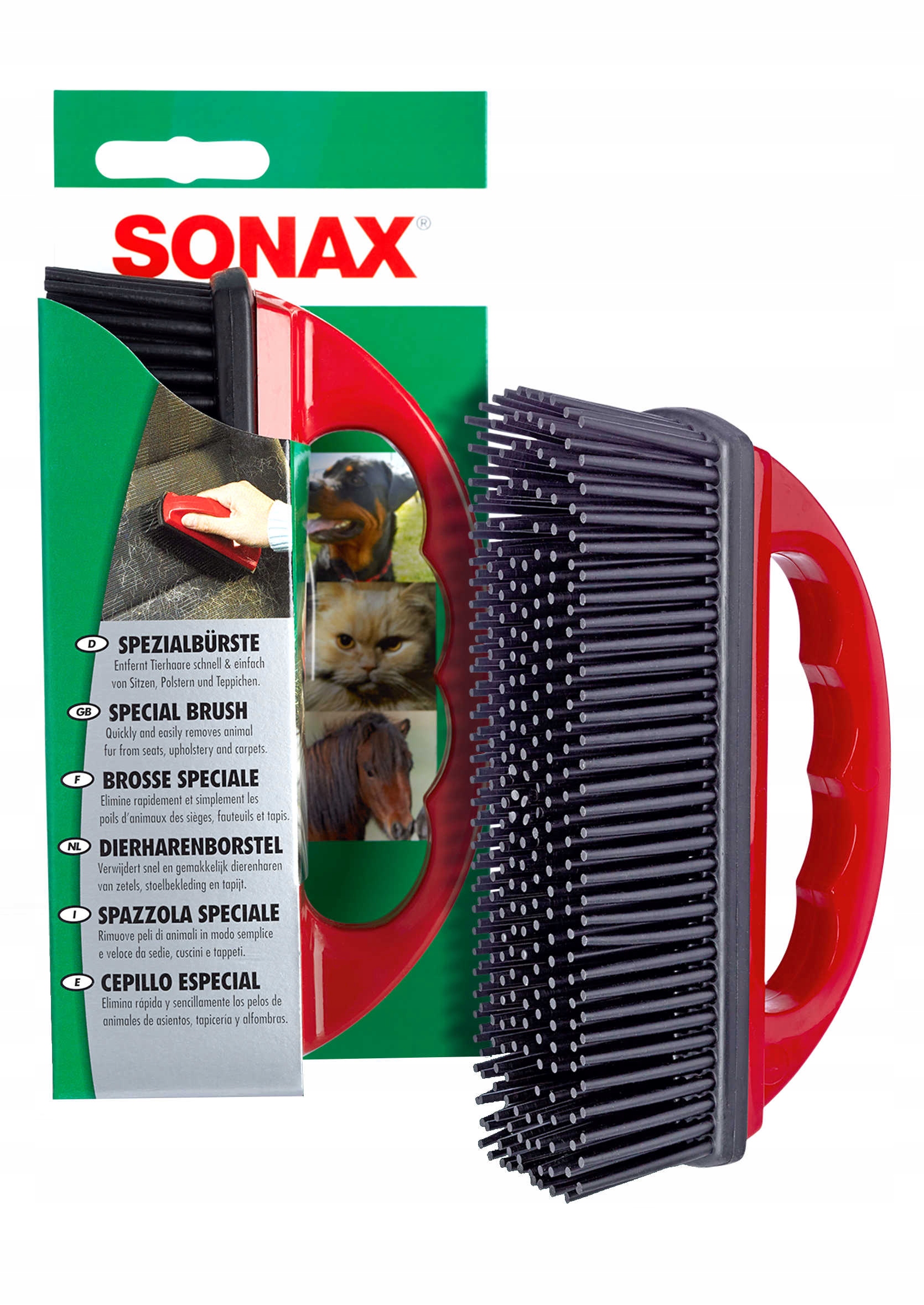 SONAX Koirankarvojen irrotusharja tekstiileille